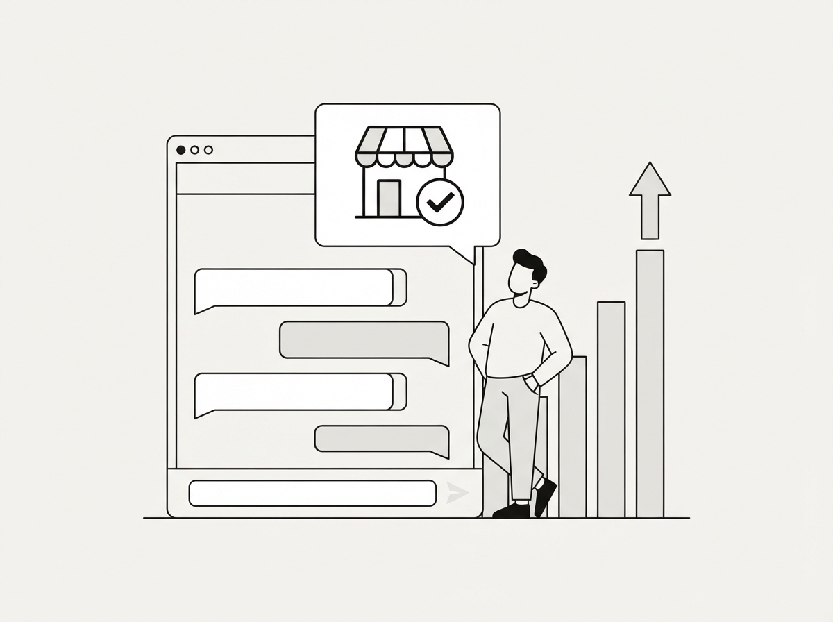 Illustration of a business becoming the answer in AI search