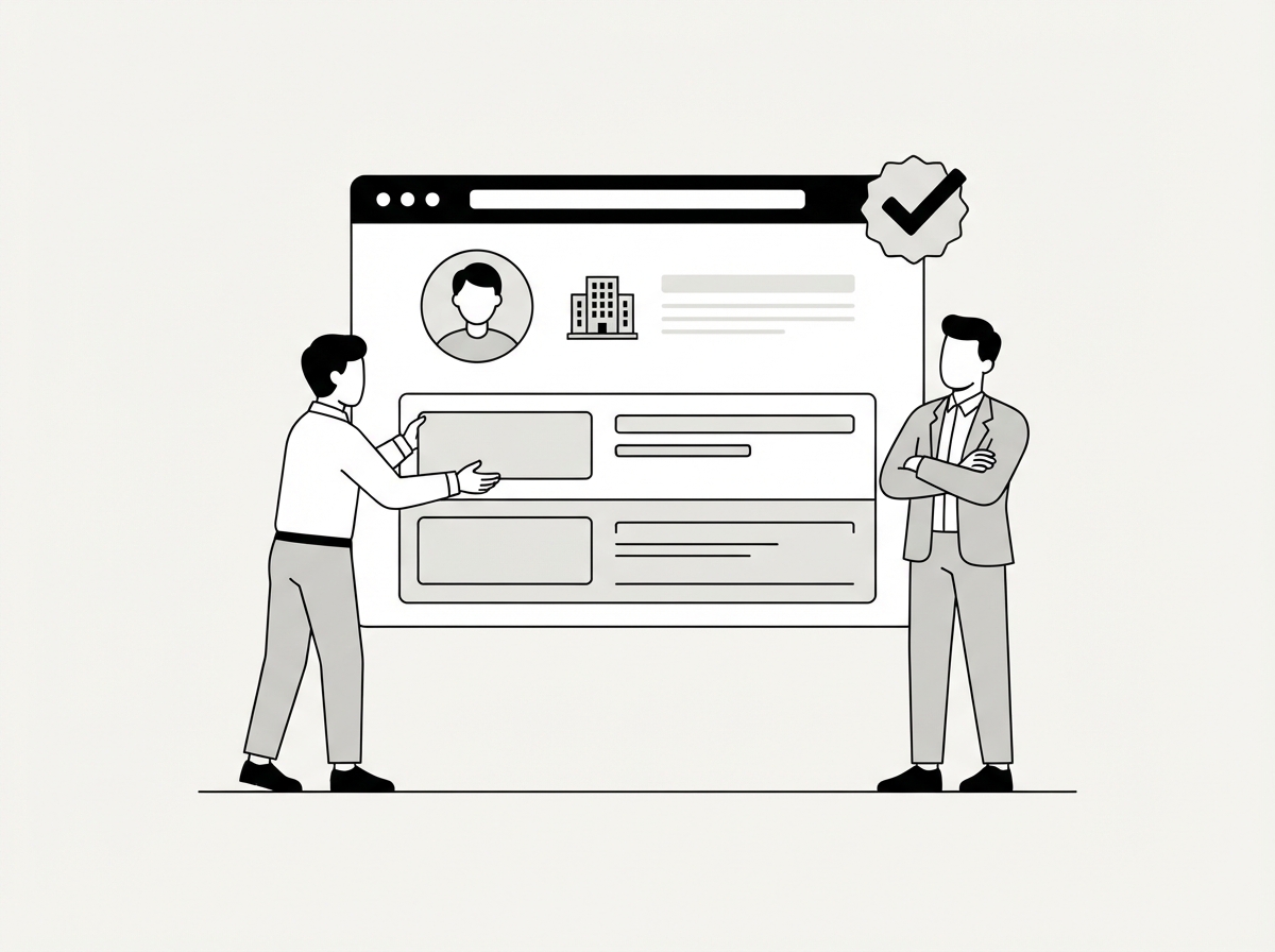 Illustration of a finished executive website